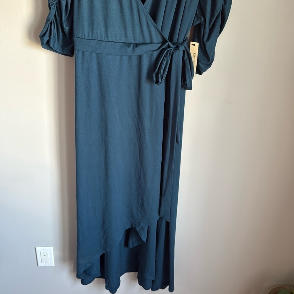 NEW Kiyonna Meadow Dream Maxi Dress in Teal Topaz 4X - Picture 6 of 13